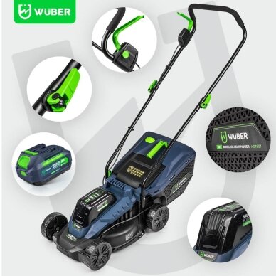 Akumuliatorinė vejapjovė 32cm 6.0Ah 20V bešepetėlinė Wuber W04801 20V 8 Akumuliatorinė vejapjovė 32cm 6.0Ah 20V bešepetėlinė Wuber W04801 20V 8