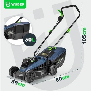 Akumuliatorinė vejapjovė 32cm 6.0Ah 20V bešepetėlinė Wuber W04801 20V 7 Akumuliatorinė vejapjovė 32cm 6.0Ah 20V bešepetėlinė Wuber W04801 20V 7