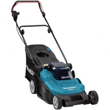 Akumuliatorinė vejapjovė Makita DLM432PT2 430mm 5,0Ah 36V 2x18V, dvigubas kroviklis 2 Akumuliatorinė vejapjovė Makita DLM432PT2 430mm 5,0Ah 36V 2x18V, dvigubas kroviklis 2