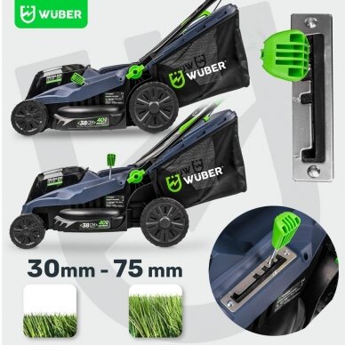 Akumuliatorinė žoliapjovė 40V, 2x6Ah, 38cm WUBER W04802 4