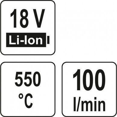 Akumuliatorinis fenas YATO YT-82285, 18V 7 Akumuliatorinis fenas YATO YT-82285, 18V 7