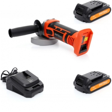Akumuliatorinis kampinis šlifuoklis 115mm 18V 2x2,0Ah Akumuliatorinis kampinis šlifuoklis 115mm 18V 2x2,0Ah