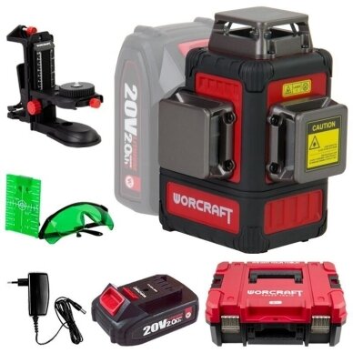 Akumuliatorinis lazerinis kryžminis nivelyras 3x3D rinkinys (žalias lazeris) 20V 2.0Ah LI-ION (XCUBE dėžė) Akumuliatorinis lazerinis kryžminis nivelyras 3x3D rinkinys (žalias lazeris) 20V 2.0Ah LI-ION (XCUBE dėžė)