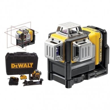 Akumuliatorinis lazerinis nivelyras DEWALT raudonas Akumuliatorinis lazerinis nivelyras DEWALT raudonas