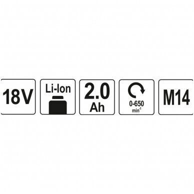Akumuliatorinis maišytuvas YATO 18V - 1x2,0Ah 4