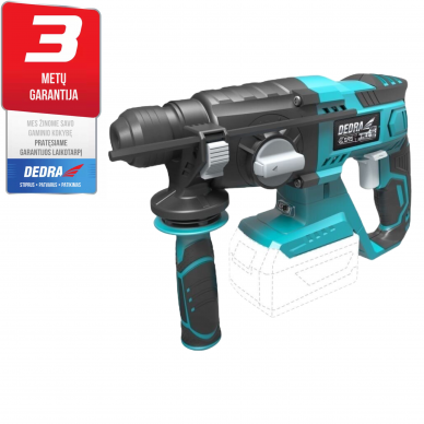 Akumuliatorinis perforatorius 18V DEDRA SAS + ALL (be akumuliatoriaus ir pakrovėjo) Akumuliatorinis perforatorius 18V DEDRA SAS + ALL (be akumuliatoriaus ir pakrovėjo)