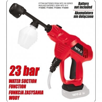 Akumuliatorinis plovimo putų pistoletas 18V 23 BAR (be akumuliatoriaus ir pakrovėjo) 5 Akumuliatorinis plovimo putų pistoletas 18V 23 BAR (be akumuliatoriaus ir pakrovėjo) 5