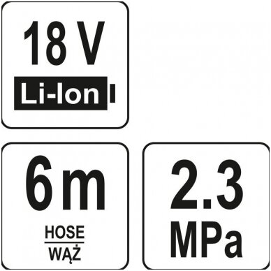 Akumuliatorinis plovimo putų pistoletas 18V 23 BAR (be akumuliatoriaus ir pakrovėjo) 6 Akumuliatorinis plovimo putų pistoletas 18V 23 BAR (be akumuliatoriaus ir pakrovėjo) 6