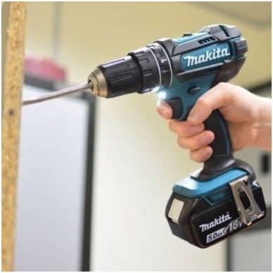 Akumuliatorinis smūginis gręžtuvas Makita DHP482RTJ 18V, 2x5,0Ah 2 Akumuliatorinis smūginis gręžtuvas Makita DHP482RTJ 18V, 2x5,0Ah 2