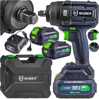 Akumuliatorinis smūginis veržliasukis 20V, 1000Nm, 1/2 " WUBER W04603 1