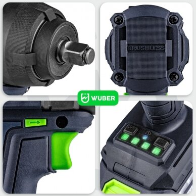 Akumuliatorinis smūginis veržliasukis 20V, 1000Nm, 1/2 " WUBER W04603 9 Akumuliatorinis smūginis veržliasukis 20V, 1000Nm, 1/2 " WUBER W04603 9