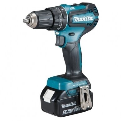 Akumuliatorinis smūginis suktuvas gręžtuvas Makita DHP485RTJ 2x5.0Ah 18V 1 Akumuliatorinis smūginis suktuvas gręžtuvas Makita DHP485RTJ 2x5.0Ah 18V 1