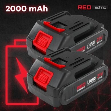 Akumuliatorinis trimeris su 2x2.0Ah baterijomis REDTECHNIC 5