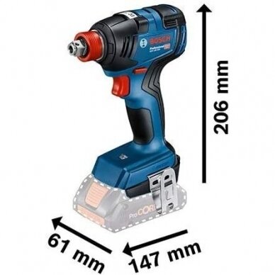 Akumuliatorinių bešepetėlinių įrankių rinkinys Bosch GDX 18V-200 + GSR 18V-55, 2x2.0Ah 2 Akumuliatorinių bešepetėlinių įrankių rinkinys Bosch GDX 18V-200 + GSR 18V-55, 2x2.0Ah 2