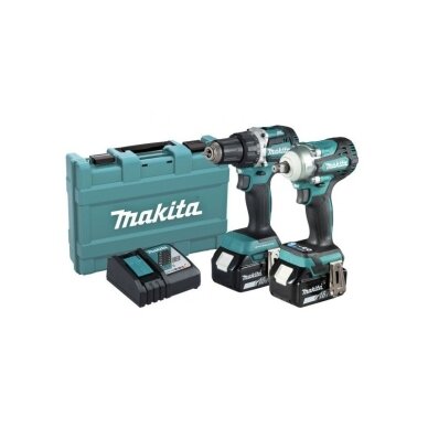 Akumuliatorinių įrankių komplektas 18V, 2x6.0Ah (DDF484Z+DTW300Z),  MAKITA DLX2410G 2