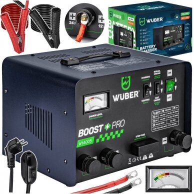Akumuliatorių kroviklis su paleidimu (BOOST-START) 40A 12V/24V WUBER W14005 Akumuliatorių kroviklis su paleidimu (BOOST-START) 40A 12V/24V WUBER W14005