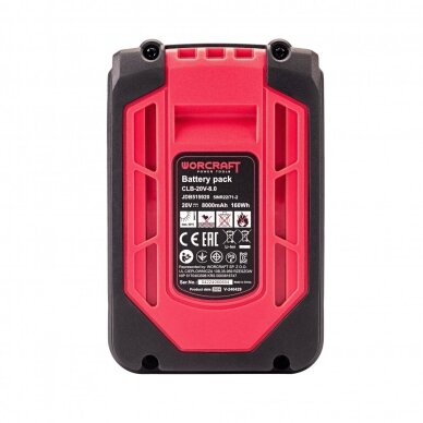 Akumuliatorius akum.įrankiams WORCRAFT 20V 8.0Ah LI-ION 4 Akumuliatorius akum.įrankiams WORCRAFT 20V 8.0Ah LI-ION 4