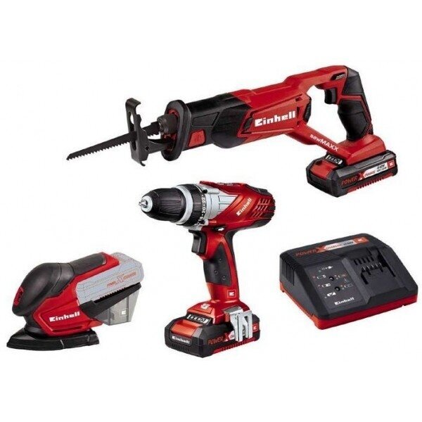 Akumuliatorinių įrankių rinkinys 18V Einhell TE-TK 18 Li 2x18V 1,5Ah Akumuliatorinių įrankių rinkinys 18V Einhell TE-TK 18 Li 2x18V 1,5Ah