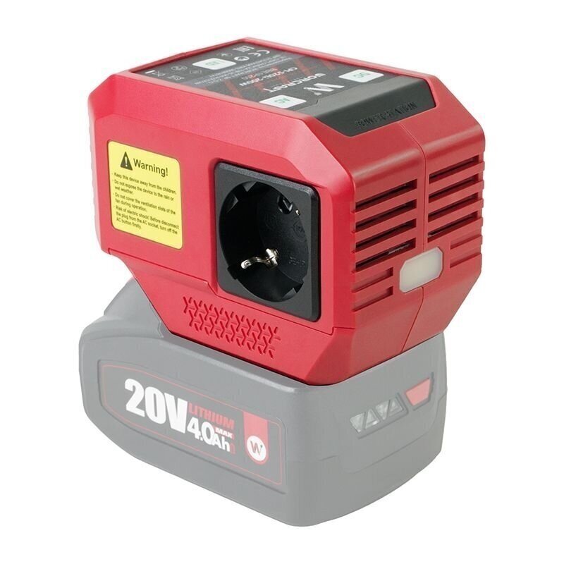 Akumuliatoriaus inverteris 220V+USB 20V LI-ION 2 Akumuliatoriaus inverteris 220V+USB 20V LI-ION 2