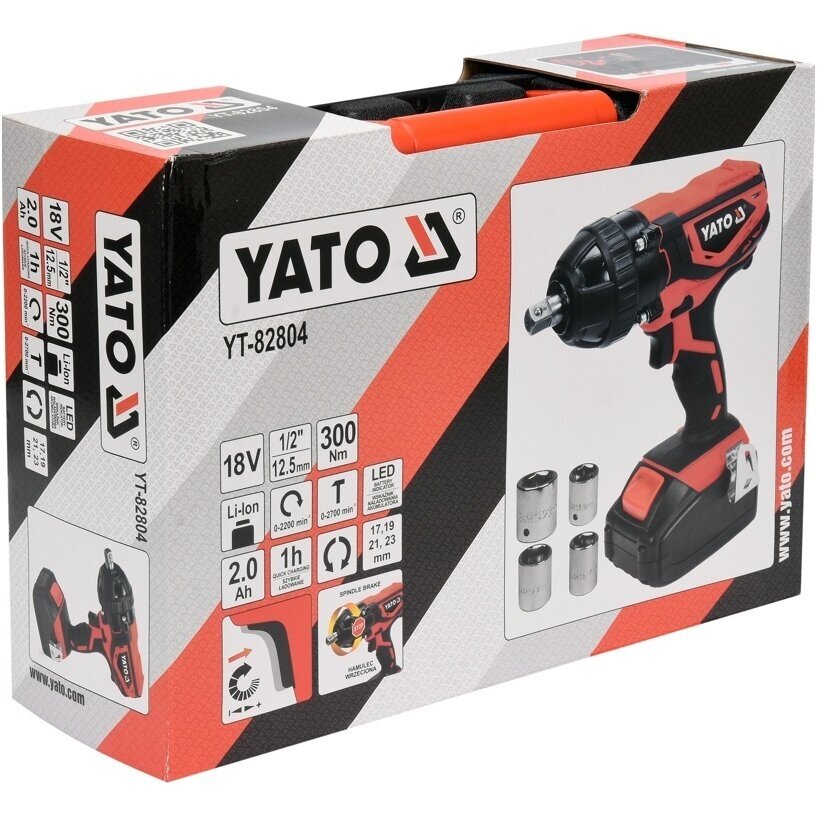 Akumuliatorinis smūginis veržliasukis 18V 1/2 300NM YATO YT-82804 6 Akumuliatorinis smūginis veržliasukis 18V 1/2 300NM YATO YT-82804 6