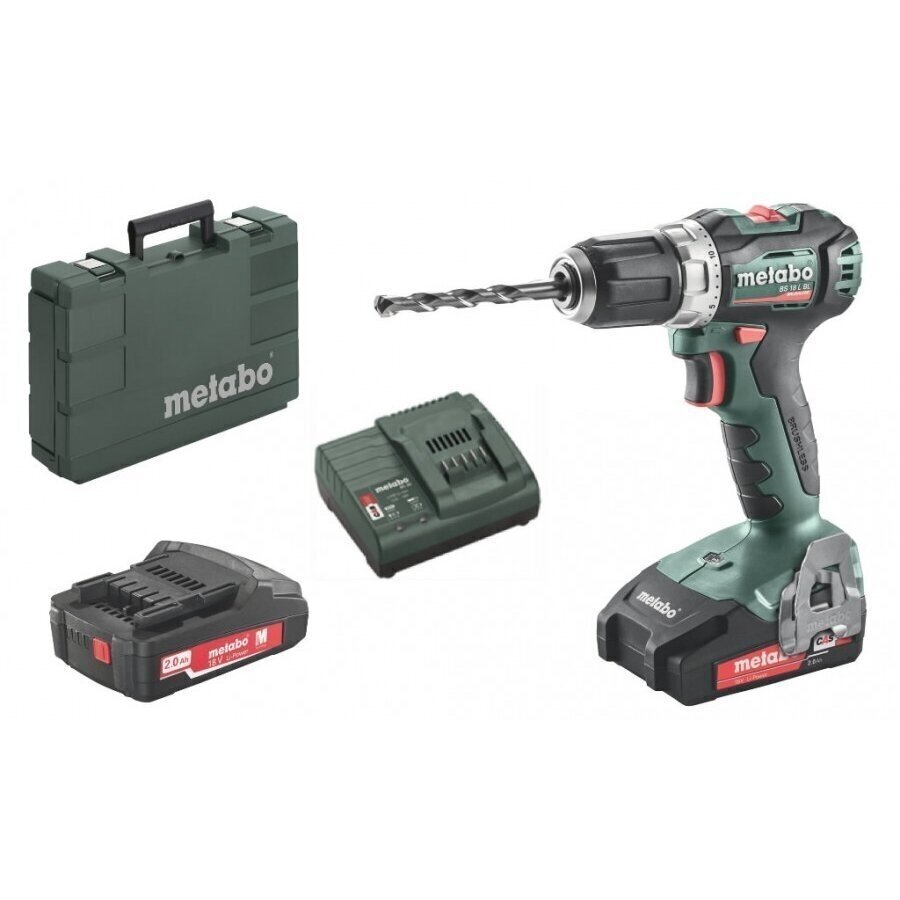 Akumuliatorinis suktuvas/gręžtuvas BS 18 L BL / 2X 2,0Ah METABO Akumuliatorinis suktuvas/gręžtuvas BS 18 L BL / 2X 2,0Ah METABO