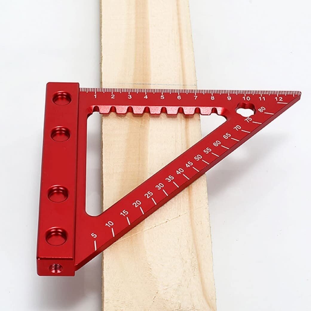Aliuminis kampainis / medžio apdirbimo trikampė liniuotė | 90 | su baze ESSEN TOOLS 6 Aliuminis kampainis / medžio apdirbimo trikampė liniuotė | 90 | su baze ESSEN TOOLS 6