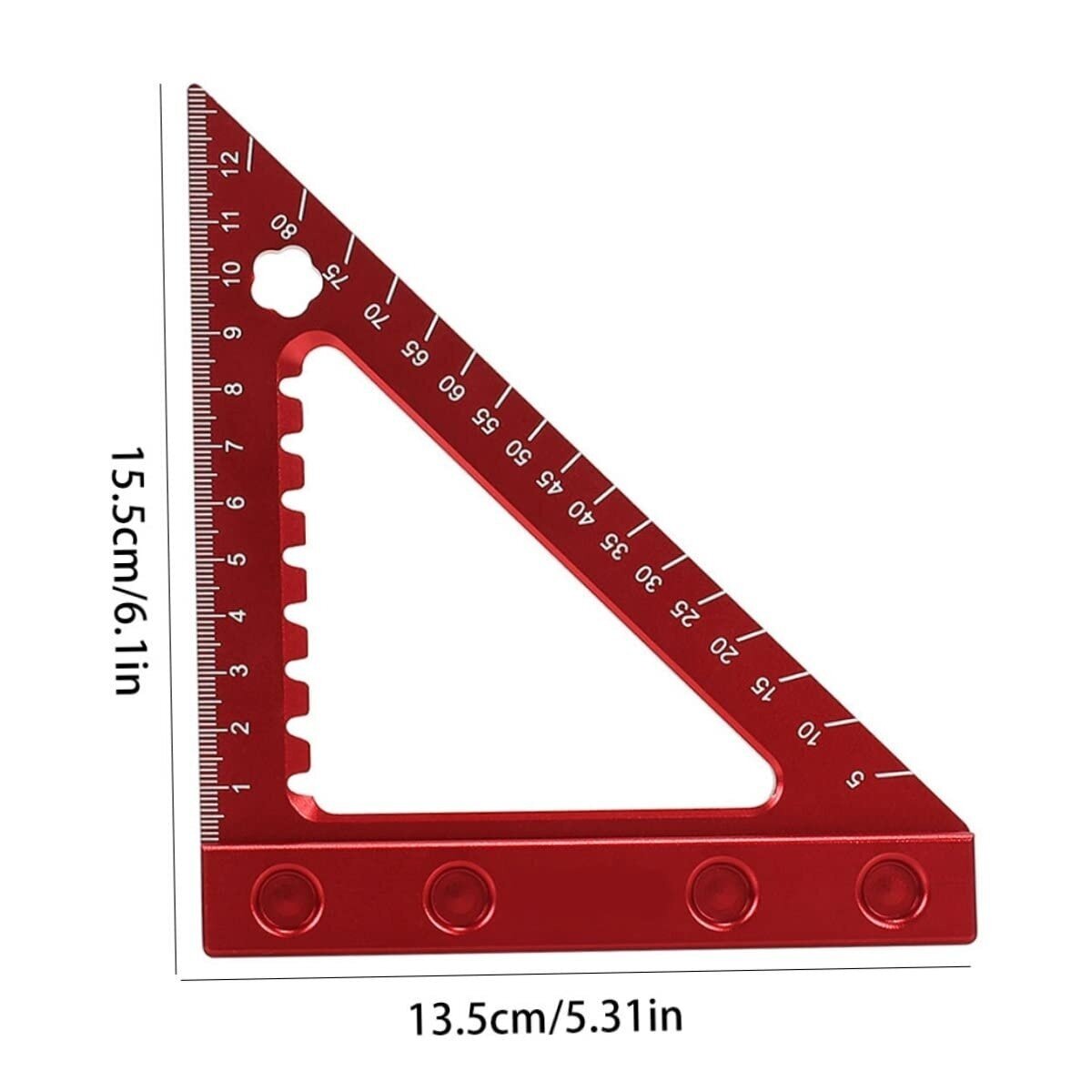 Aliuminis kampainis / medžio apdirbimo trikampė liniuotė | 90 | su baze ESSEN TOOLS 1 Aliuminis kampainis / medžio apdirbimo trikampė liniuotė | 90 | su baze ESSEN TOOLS 1