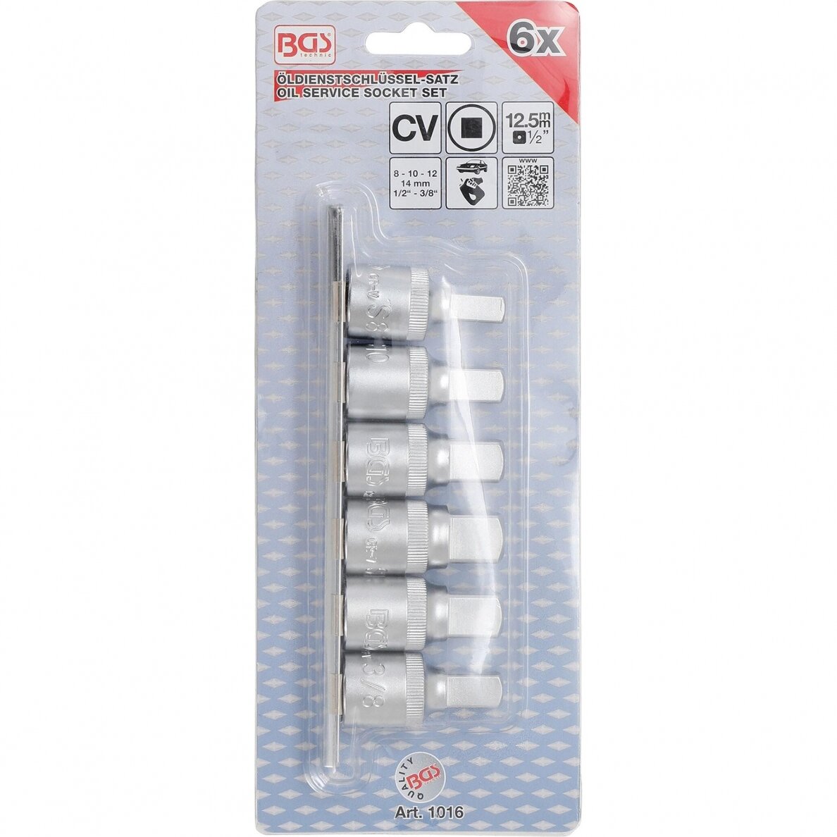 Alyvos išleidimo antgalių komplektas 12,5 mm (1/2"), 6 vnt. 9 Alyvos išleidimo antgalių komplektas 12,5 mm (1/2"), 6 vnt. 9