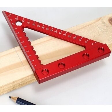 Aliuminis kampainis / medžio apdirbimo trikampė liniuotė | 90 | su baze ESSEN TOOLS 3 Aliuminis kampainis / medžio apdirbimo trikampė liniuotė | 90 | su baze ESSEN TOOLS 3