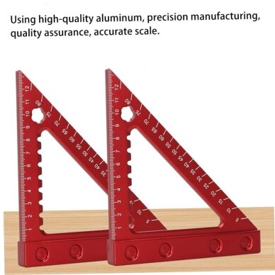 Aliuminis kampainis / medžio apdirbimo trikampė liniuotė | 90 | su baze ESSEN TOOLS 5 Aliuminis kampainis / medžio apdirbimo trikampė liniuotė | 90 | su baze ESSEN TOOLS 5