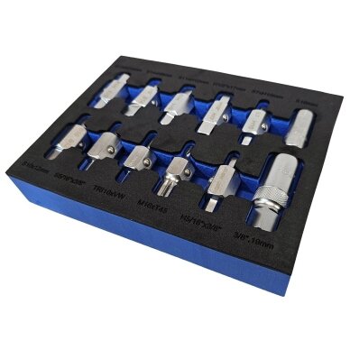 Alyvos išleidimo antgalių komplektas | 12,5 mm (1/2") | 12 vnt. ESSEN TOOLS 2