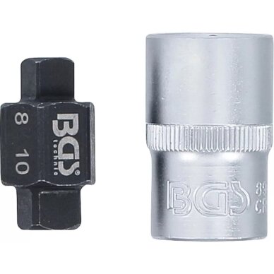 Alyvos išleidimo galvutės | 4 kampai | 8 mm + 10 mm BGS 2 Alyvos išleidimo galvutės | 4 kampai | 8 mm + 10 mm BGS 2