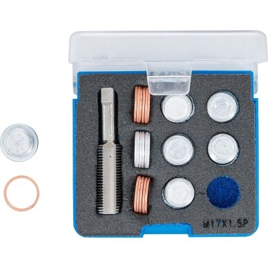 Alyvos išleidimo sriegio remonto komplektas | M17 x 1,5 mm BGS 3 Alyvos išleidimo sriegio remonto komplektas | M17 x 1,5 mm BGS 3