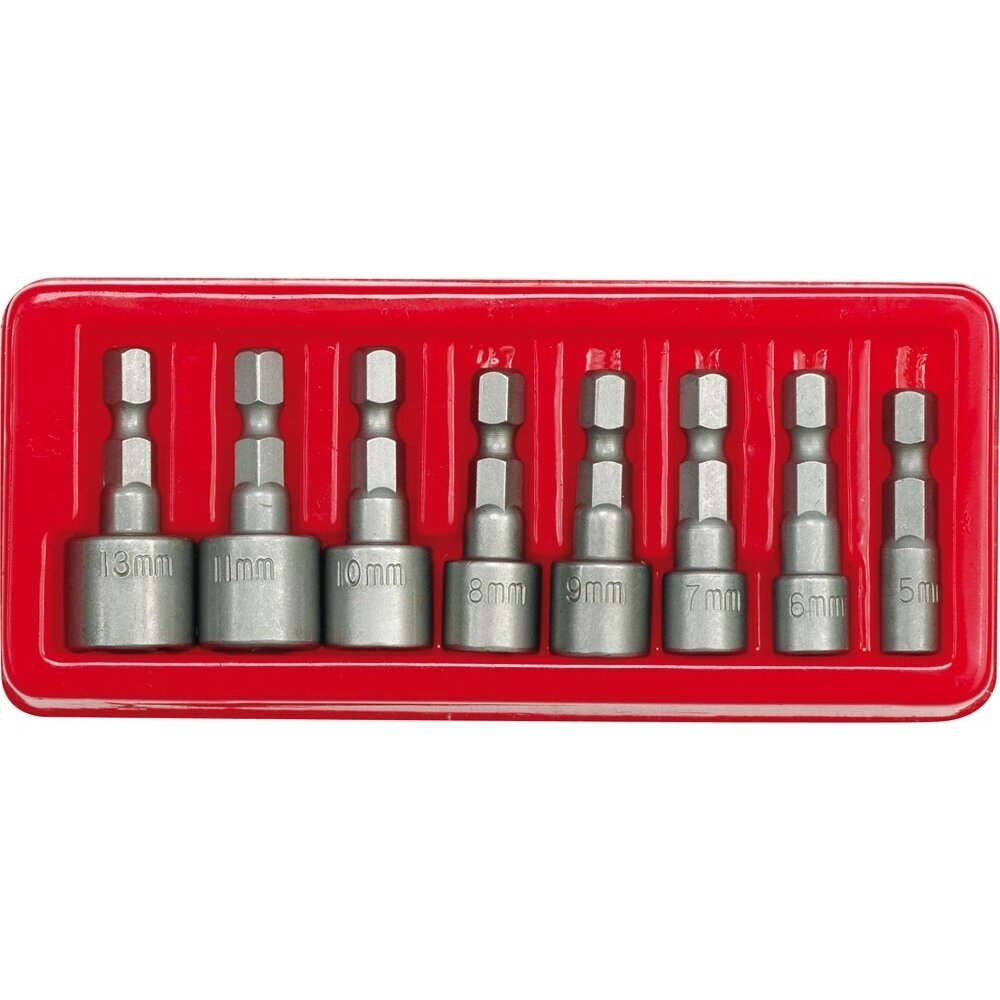 Antgalių-galvučių rinkinys | 6.3 mm (1/4") | 5-13 mm | 8 vnt. (66113)