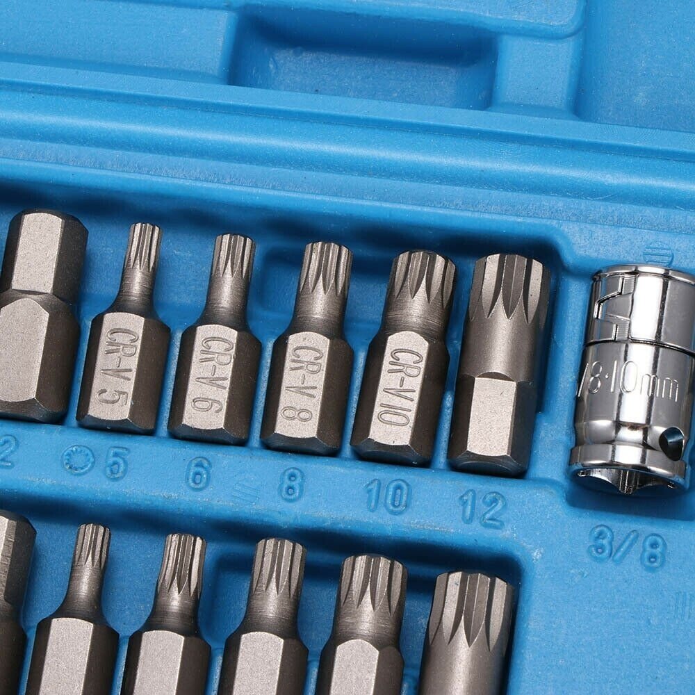Antgalių rinkinys TORX HEX SPLIN, plastikinė dėžutė 40vnt. 2 Antgalių rinkinys TORX HEX SPLIN, plastikinė dėžutė 40vnt. 2