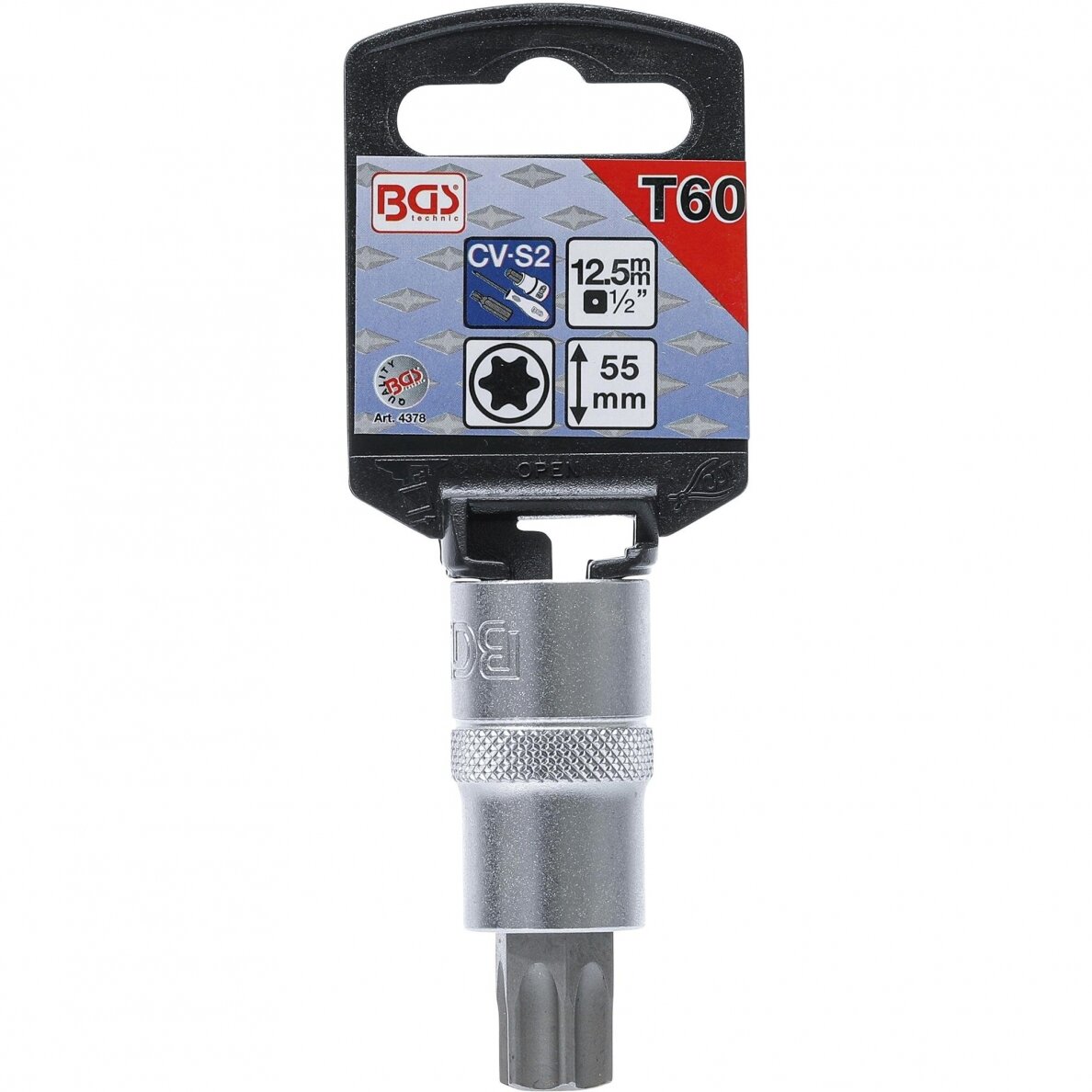 Antgalis įpresuotas į galvutę 1/2" T60 T-Star (Torx) BGS 1 Antgalis įpresuotas į galvutę 1/2" T60 T-Star (Torx) BGS 1