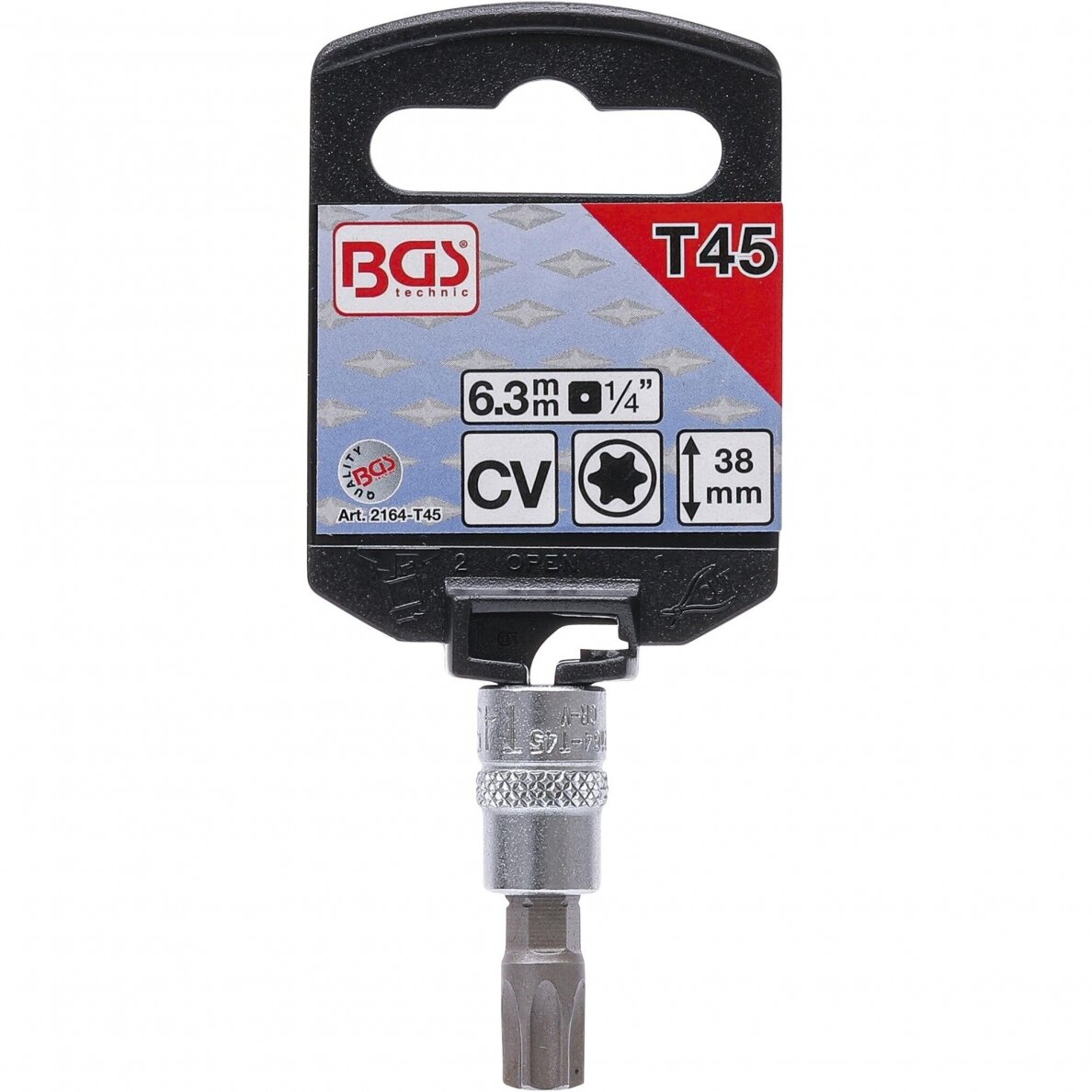 Antgalis T45 įpresuotas į galvutę 1/4" T-Star (Torx) BGS 2164-T45 1 Antgalis T45 įpresuotas į galvutę 1/4" T-Star (Torx) BGS 2164-T45 1