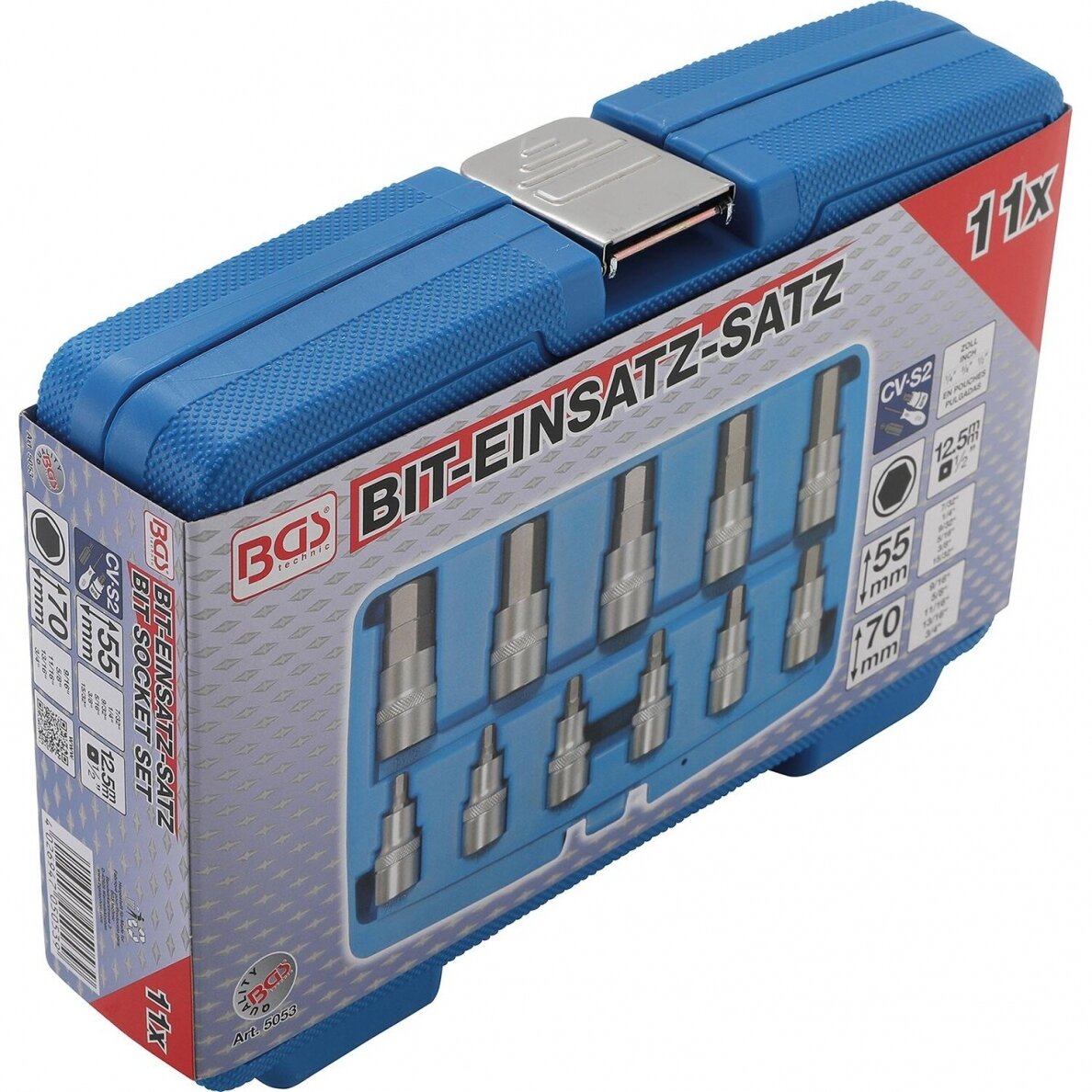 Antgalių rinkinys 1/2" hex šešiakampis, coliniai dydžiai 7/32" - 7/8", 11vnt. BGS 5053 6 Antgalių rinkinys 1/2" hex šešiakampis, coliniai dydžiai 7/32" - 7/8", 11vnt. BGS 5053 6