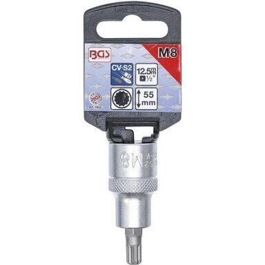 Antgalis įpresuotas į galvutę 1/2" M8 Spline XZN BGS-Technic Antgalis įpresuotas į galvutę 1/2" M8 Spline XZN BGS-Technic