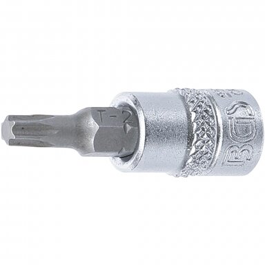 Antgalis įpresuotas į galvutę 1/4" T-Star (Torx) T25 BGS