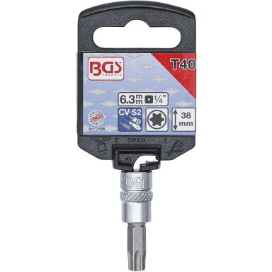 Antgalis T40 įpresuotas į galvutę 1/4" T-Star (Torx) BGS 2596