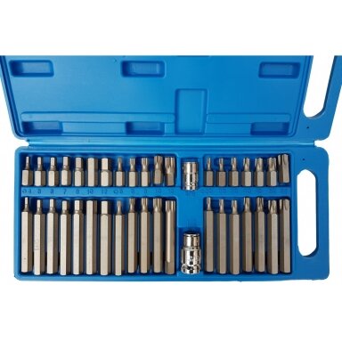 Antgalių rinkinys TORX HEX SPLIN, plastikinė dėžutė 40vnt. Antgalių rinkinys TORX HEX SPLIN, plastikinė dėžutė 40vnt.