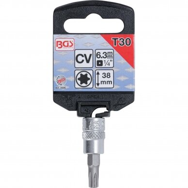 Antgalis įpresuotas į galvutę 1/4" - T30 T-Star (Torx) BGS-Technic 1 Antgalis įpresuotas į galvutę 1/4" - T30 T-Star (Torx) BGS-Technic 1