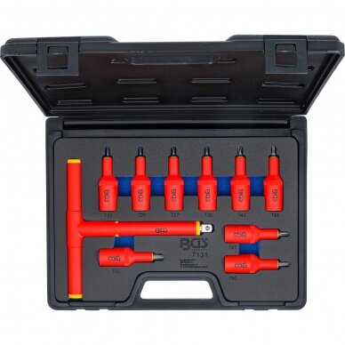Antgalių rinkinys VDE 12,5 mm (1/2") T-Star (Torx ) T20 - T55 10 vnt. BGS-technic 5 Antgalių rinkinys VDE 12,5 mm (1/2") T-Star (Torx ) T20 - T55 10 vnt. BGS-technic 5