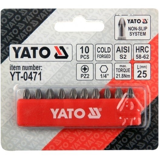 Antgalis PZ2 x 25mm 10vnt. Yato 1 Antgalis PZ2 x 25mm 10vnt. Yato 1