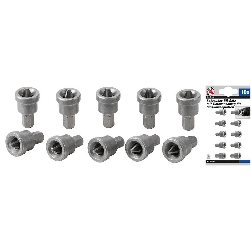 Antgaliai - ribotuvai gipso plokštėms 1/4"  PH2 10vnt. Kraftmann 1