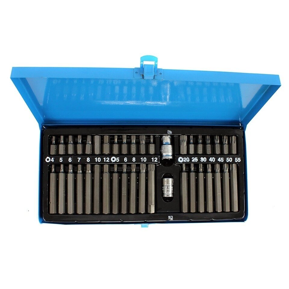 Antgalių rinkinys TORX HEX SPLIN, metalinė dėžutė 40vnt. 1 Antgalių rinkinys TORX HEX SPLIN, metalinė dėžutė 40vnt. 1
