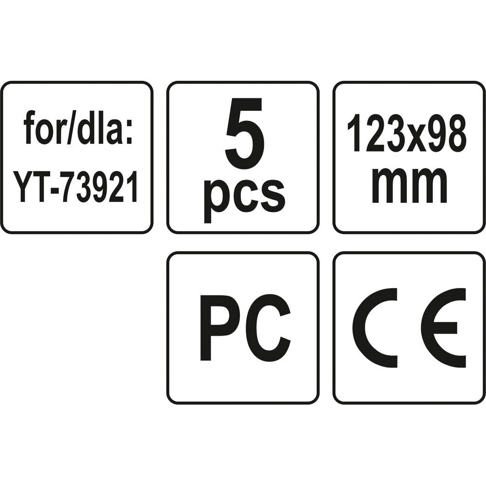 Apsauginiai stikliukai suvirinimo skydeliui YT-73921 5vnt. 2