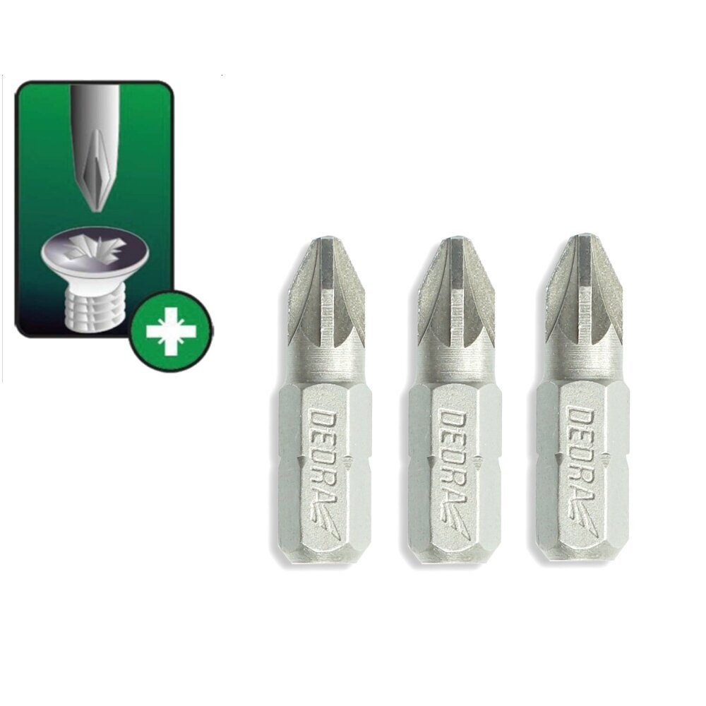 Atsuktuvo antgaliai PZ2x25mm (3vnt) 18A01PZ20-03 Atsuktuvo antgaliai PZ2x25mm (3vnt) 18A01PZ20-03