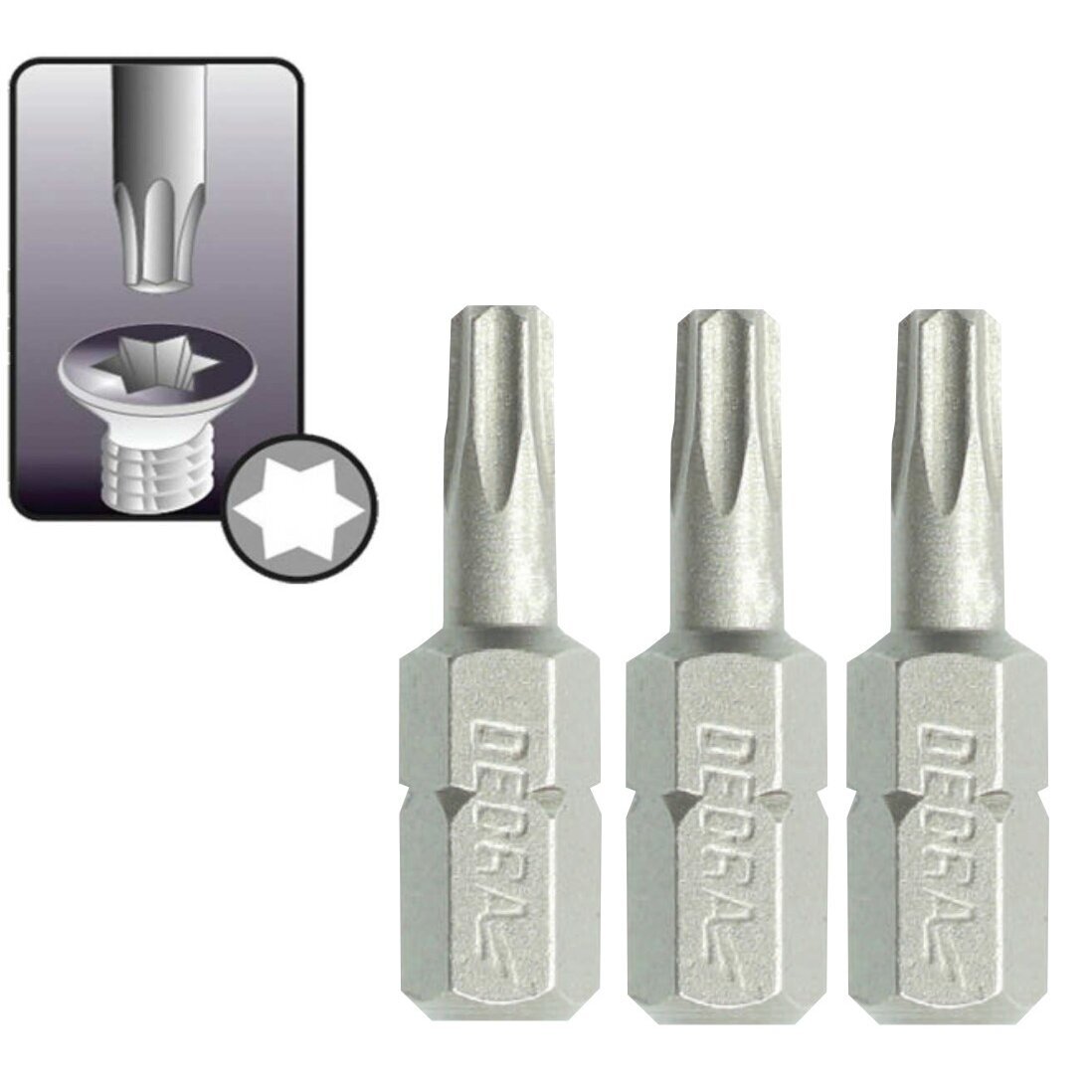 Atsuktuvo antgaliai Torx T20x25mm 3vnt. blisteris 18A03T200-03 DEDRA